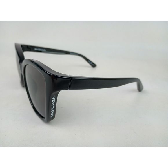 Balenciaga BB0150S 001 Black Grey 58mm Women\'s Butterfly Logo Sunglasses